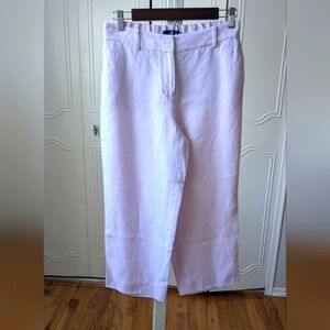 Talbots Women's 100% Linen Pink Wide Legs Pants Size 2P